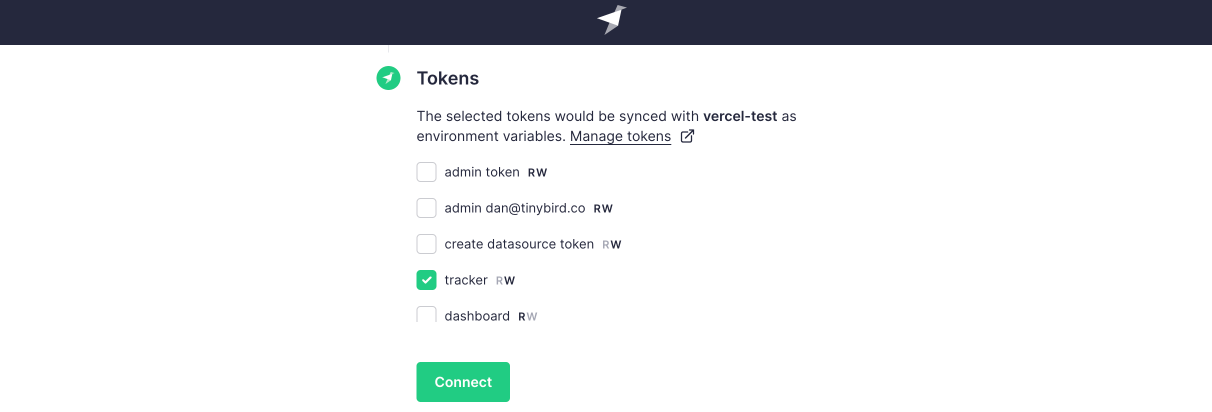 Select Auth Tokens to Sync