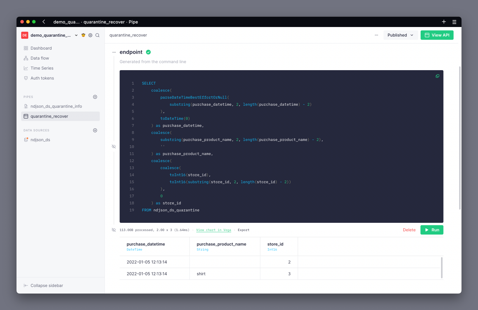 Recover endpoint